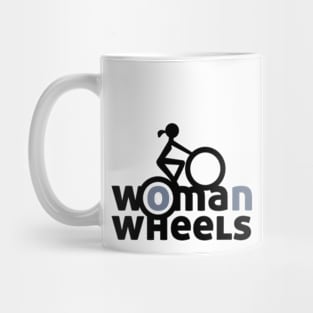 Woman on Wheels: black & gray Mug